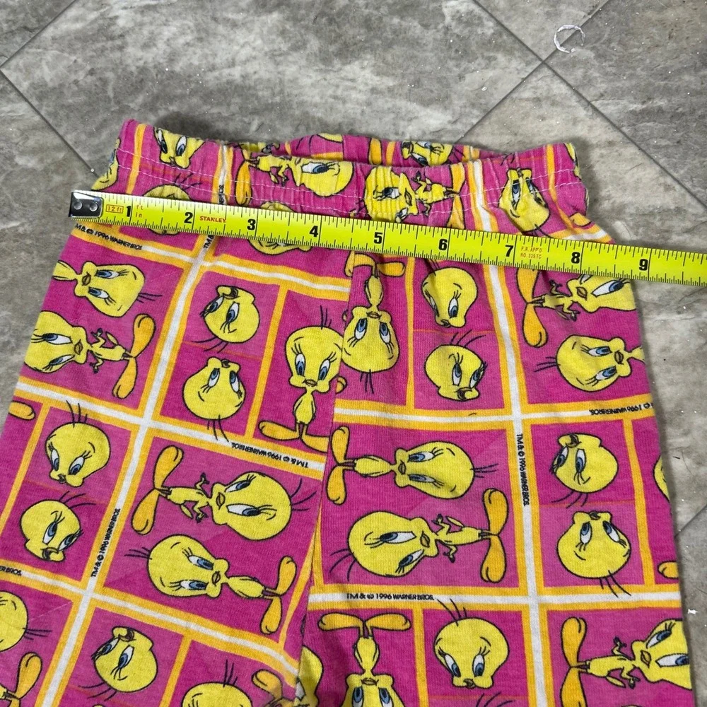 Vintage‎ 90s Warner Bros Tweety Bird Pajama Pants Kids Pink 1996 Loungewear